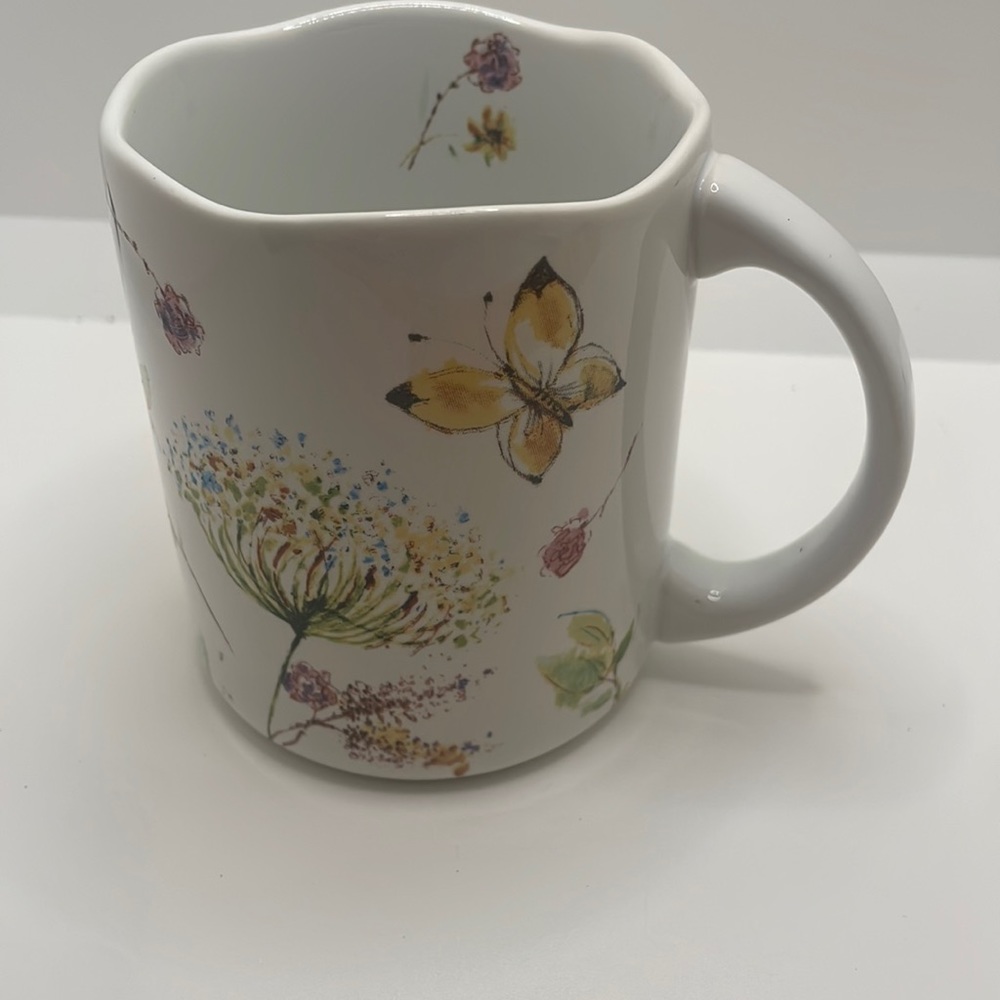 Vintage 222 Fifth Butterfly Fantasy Mug Multicolor Floral